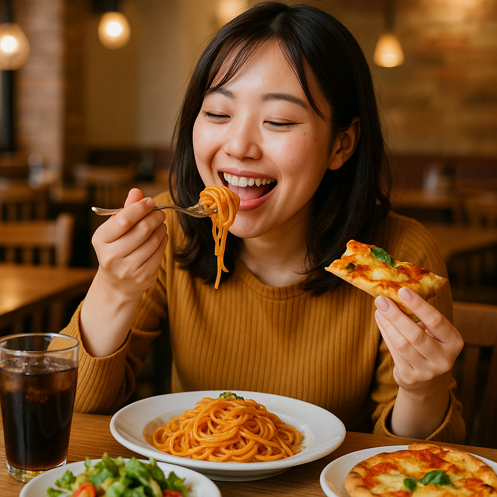 食べることが大好きな女性